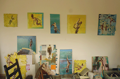 Artisti's studio Wall of paintings
